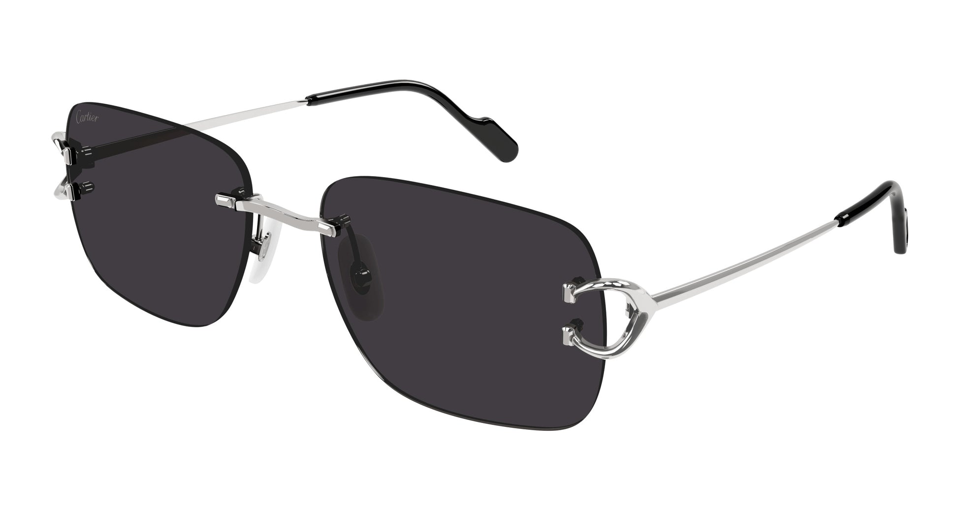 Cartier CT0330S Square Sunglasses in Gray Silver, front view