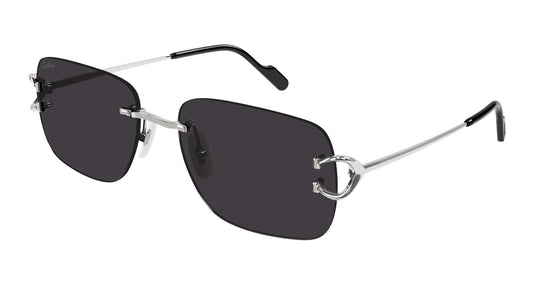 Cartier CT0330S Square Sunglasses in Gray Silver, front view