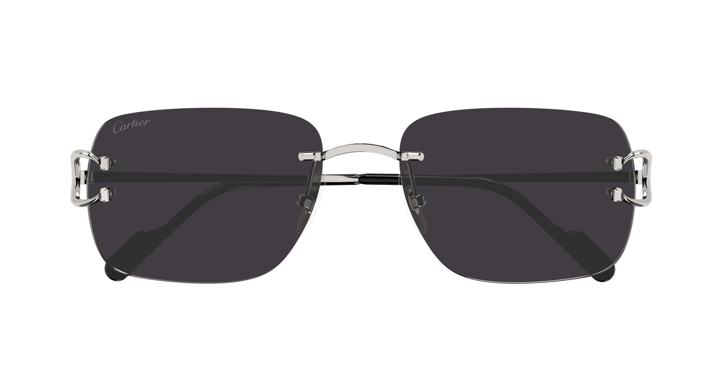 Cartier CT0330S Square Sunglasses in Gray Silver, side view