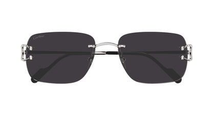 Cartier CT0330S Square Sunglasses in Gray Silver, side view
