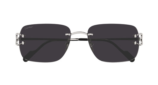 Cartier CT0330S Square Sunglasses in Gray Silver, side view