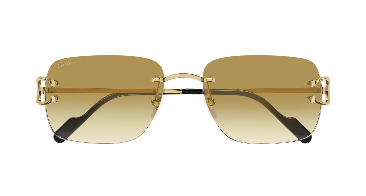 Cartier CT0330S Square Sunglasses in Yellow Gold, side view