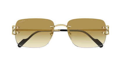 Cartier CT0330S Square Sunglasses in Yellow Gold, side view