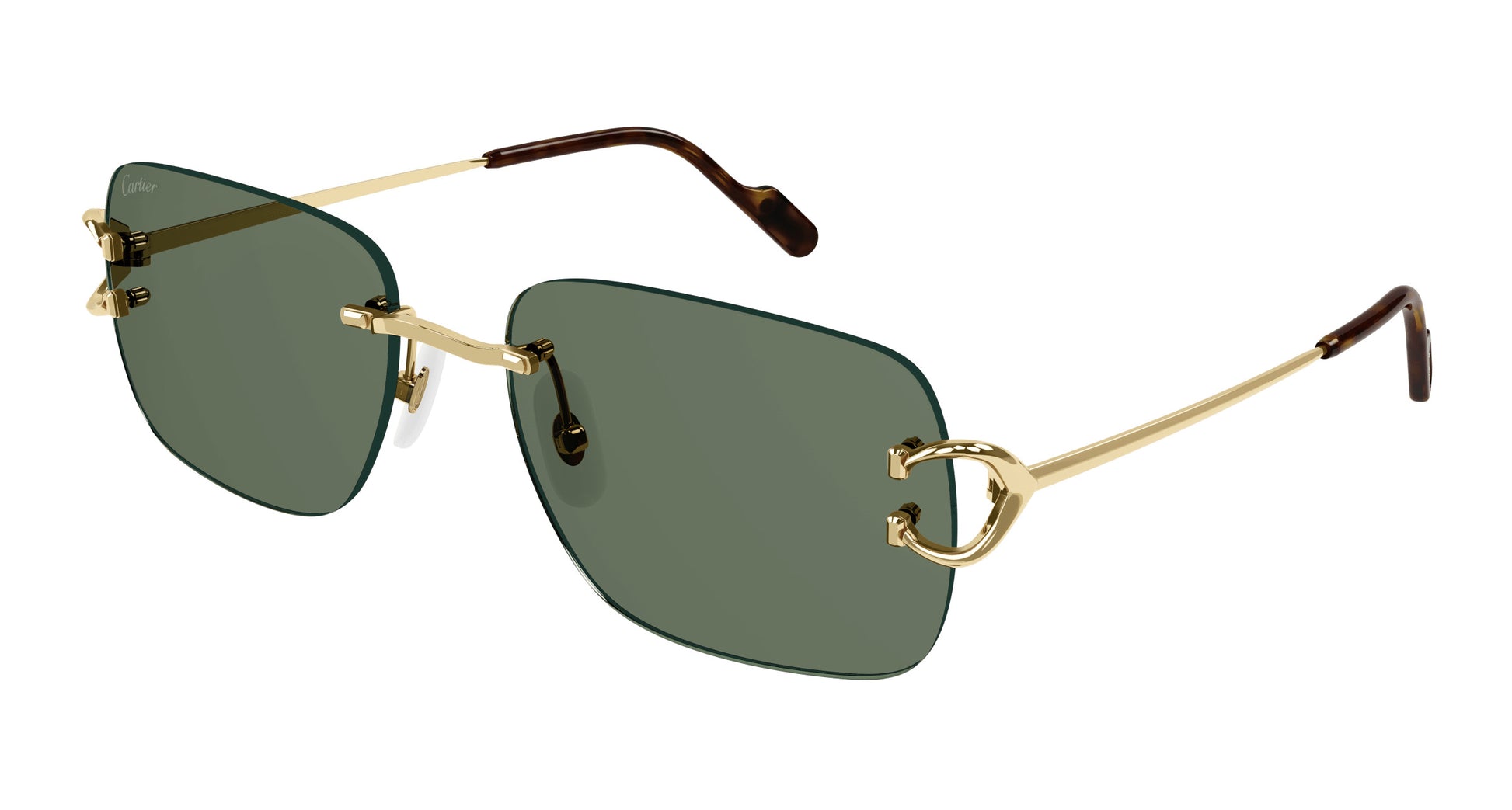 Cartier CT0330S Square Sunglasses in Green Gold, front view