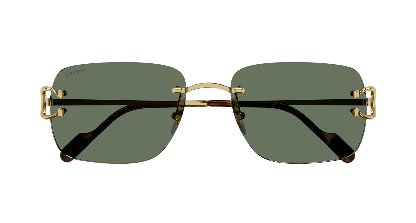 Cartier CT0330S Square Sunglasses in Green Gold, side view