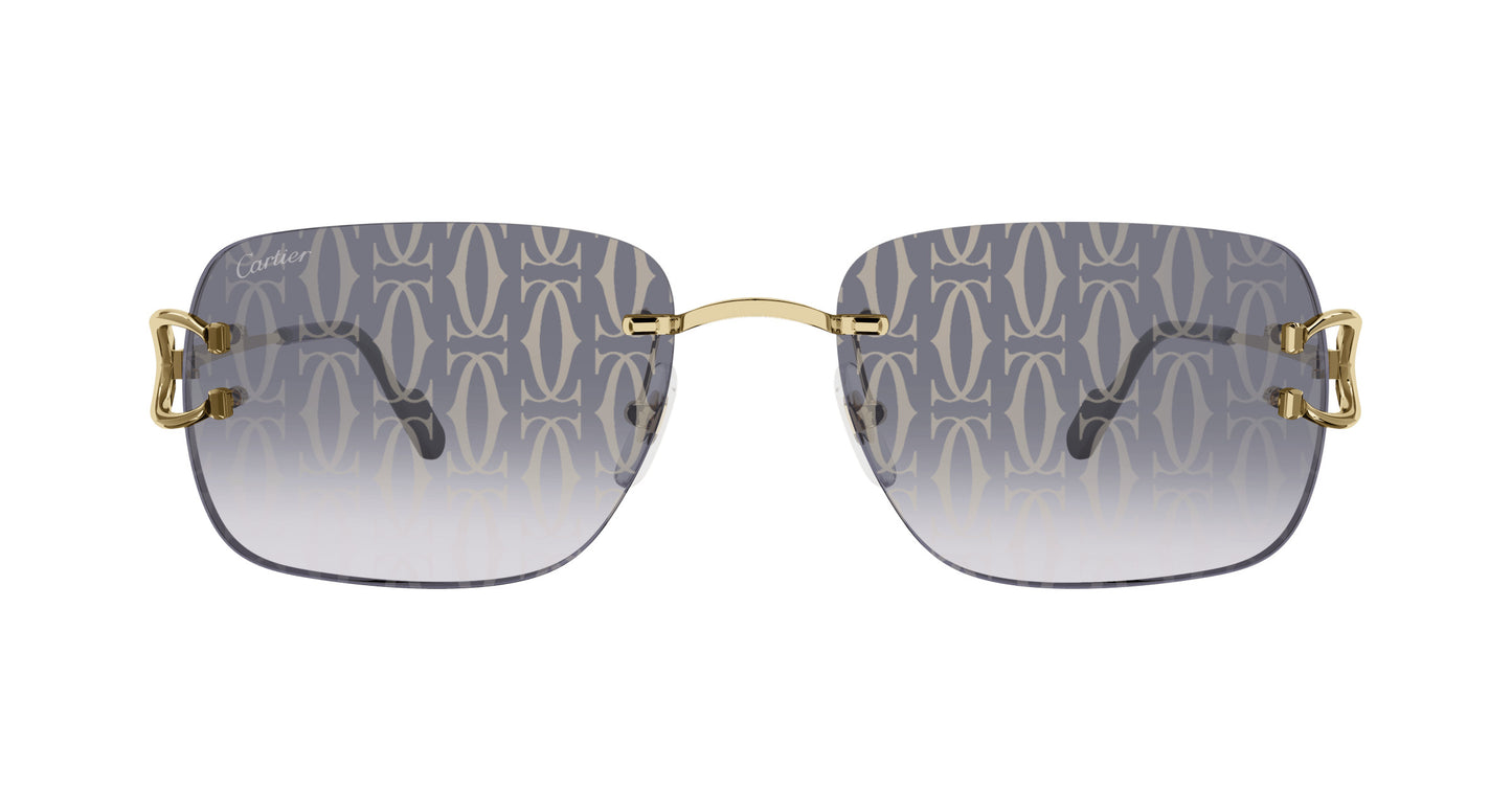 Cartier CT0330S Square Sunglasses in Gray Gold, side view