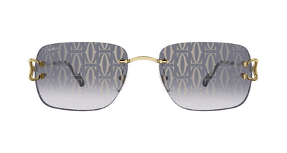 Cartier CT0330S Square Sunglasses in Gray Gold, side view