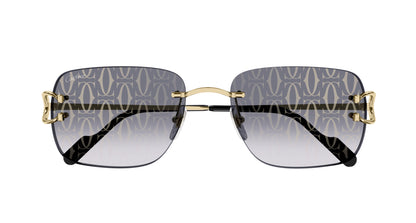 Cartier CT0330S Square Sunglasses in Gray Gold, detail view