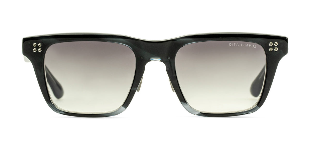 DITA THAVOS Pilot Sunglasses in Dark Grey To Clear Gradient / Ink Swirl, front view