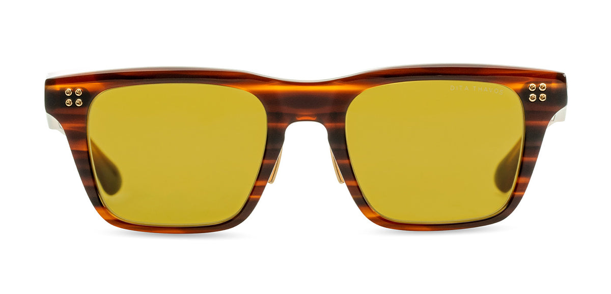 DITA THAVOS Pilot Sunglasses in Golden Amber / Chestnut Swirl, front view