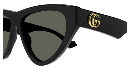 Gucci GG1333S Cat Eye Sunglasses in Grey/Black, angle view