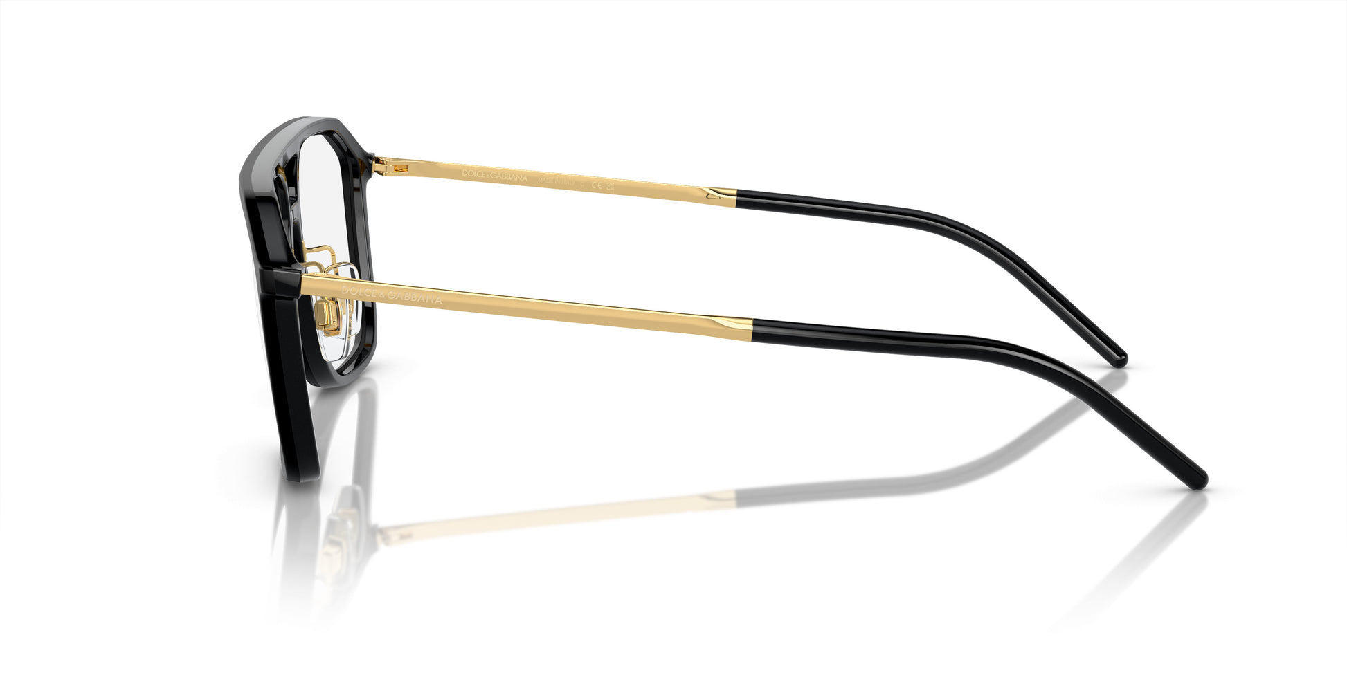 Dolce & Gabbana 5107 Pilot Eyeglasses in Black, angle view