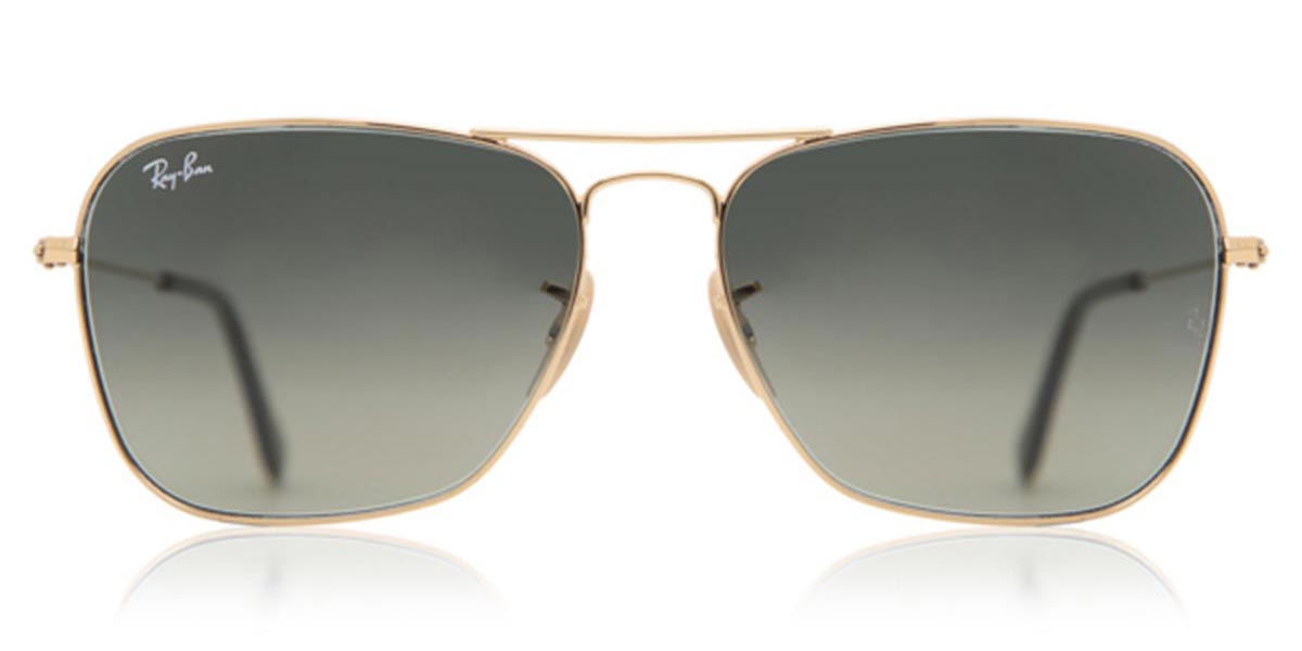 Ray-Ban RB3136 Square Sunglasses in Gradient Dark Grey / Gold, front view