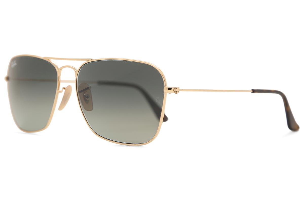 Ray-Ban RB3136 Square Sunglasses in Gradient Dark Grey / Gold, side view