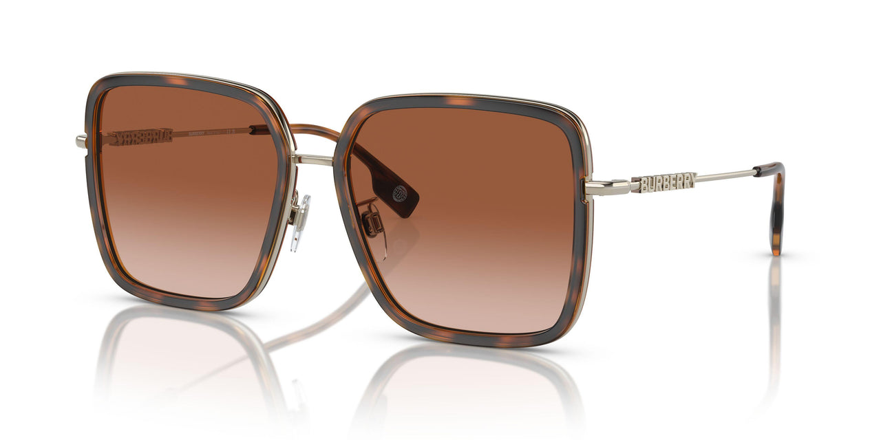 Burberry BE3145/S Square Sunglasses in Brown Gradient Lenses With Dark Havana Frame, front view