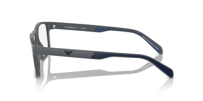 Emporio Armani EA3233 Rectangle Eyeglasses in Matte Dark Grey, side view