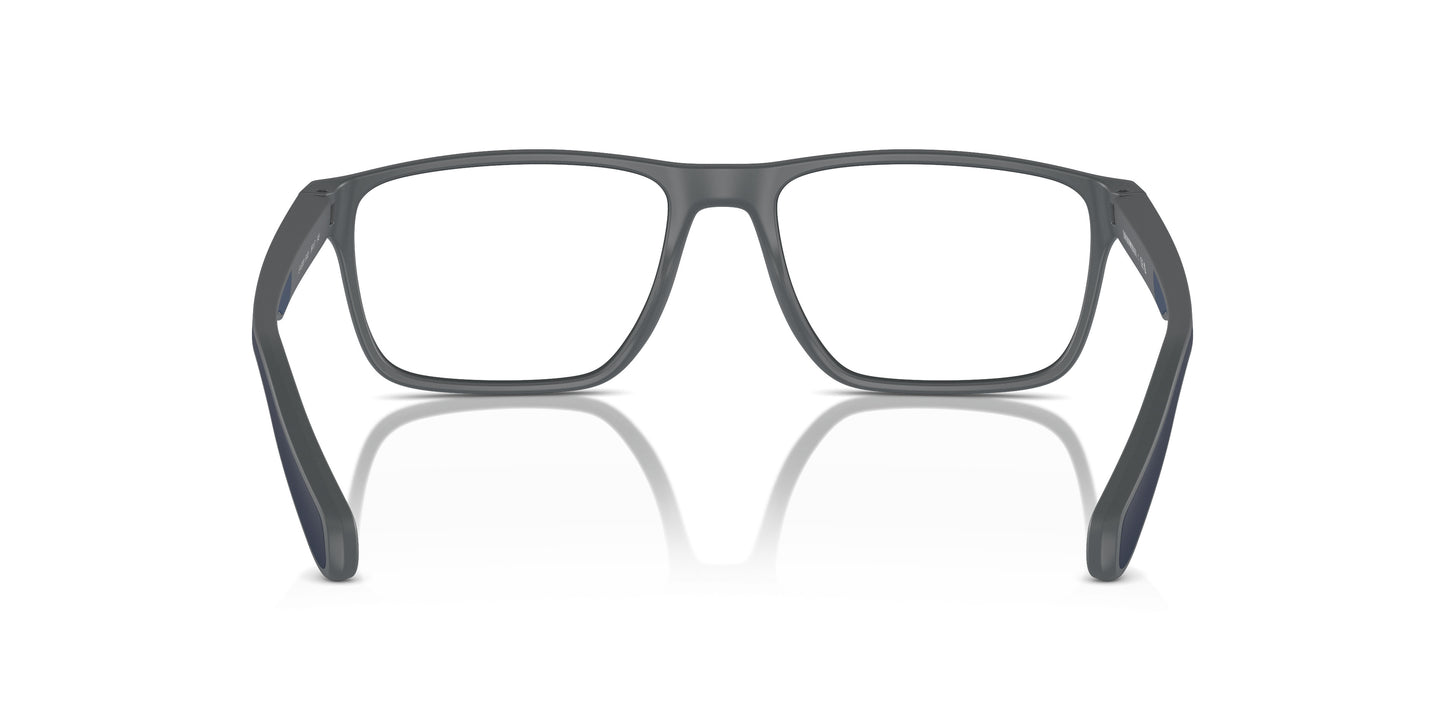 Emporio Armani EA3233 Rectangle Eyeglasses in Matte Dark Grey, angle view
