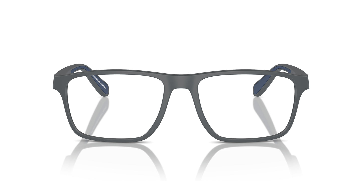 Emporio Armani EA3233 Rectangle Eyeglasses in Matte Dark Grey, back view