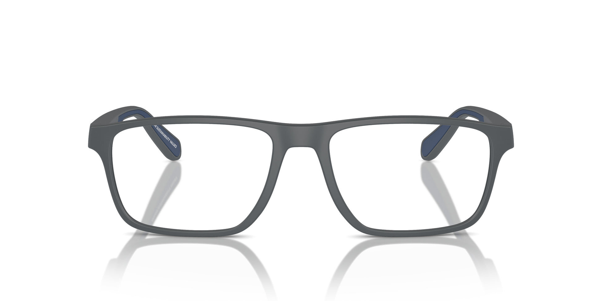 Emporio Armani EA3233 Rectangle Eyeglasses in Matte Dark Grey, back view