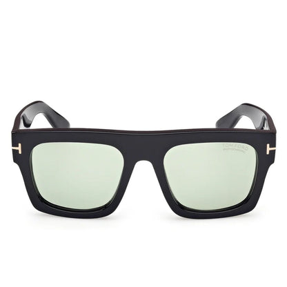 Tom Ford TF0711 Square Sunglasses in Green Photochromic Shiny Black, side view