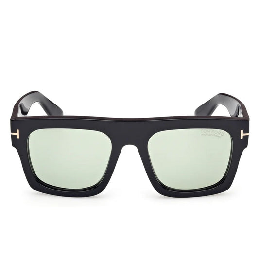Tom Ford TF0711 Square Sunglasses in Green Photochromic Shiny Black, side view