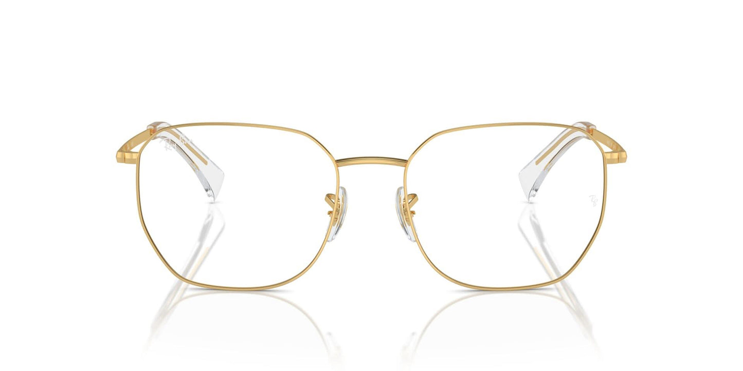 Ray-Ban RX6522I Geometric Eyeglasses in Gold, angle view