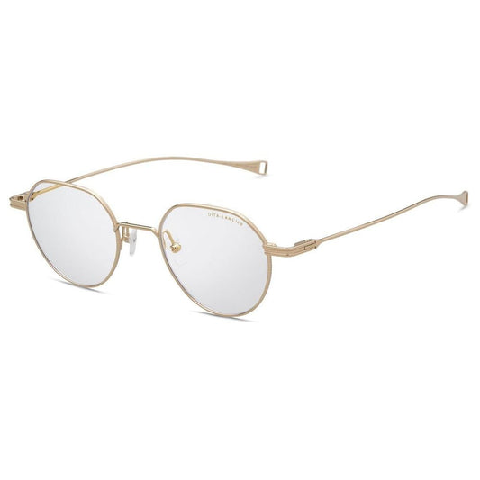 DITA DLX117 Round Eyeglasses in Gold Sand, side view
