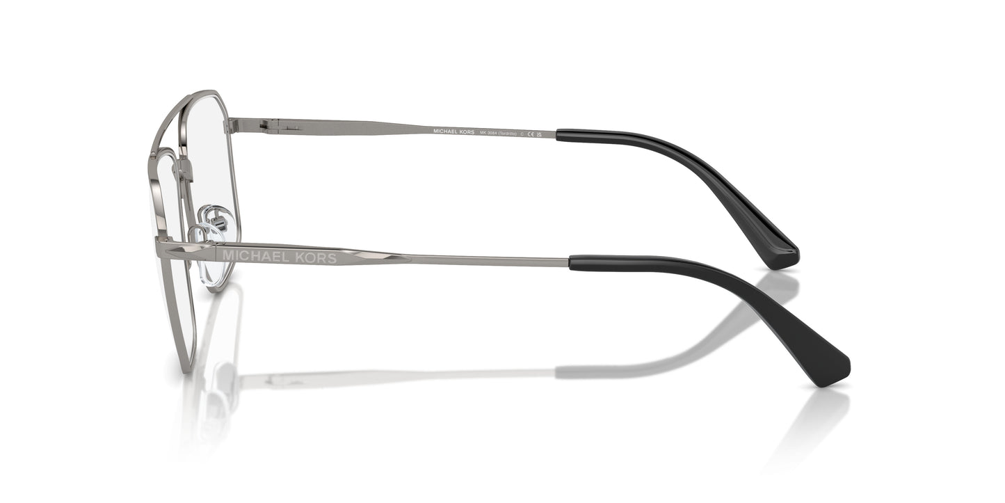 Michael Kors MK3084 Pilot Eyeglasses in Clear Gunmetal, side view