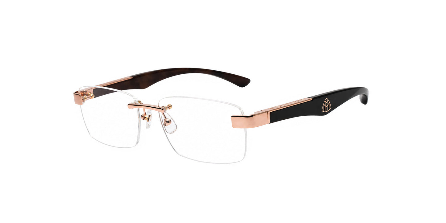 Maybach THE ARTIST III Rectangle Eyeglasses in Clear / Rose Gold Plated, front view