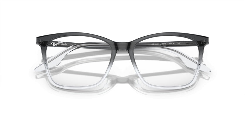 Ray-Ban RX5422 Cat Eye Eyeglasses in Faded Transparent Grey, back view