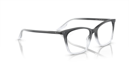 Ray-Ban RX5422 Cat Eye Eyeglasses in Faded Transparent Grey, detail view