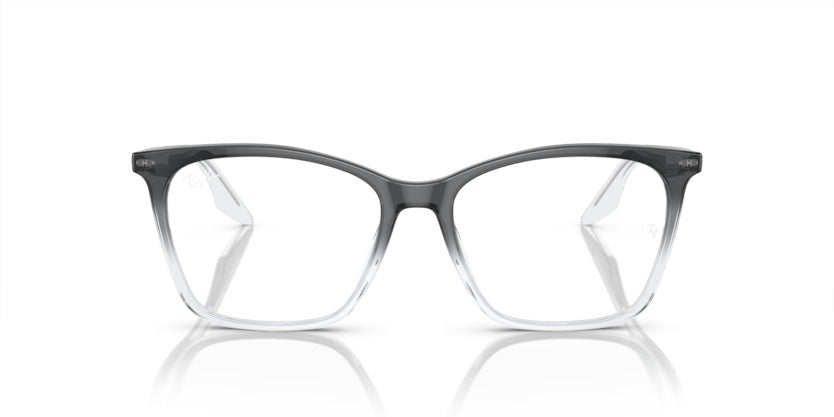 Ray-Ban RX5422 Cat Eye Eyeglasses in Faded Transparent Grey, angle view