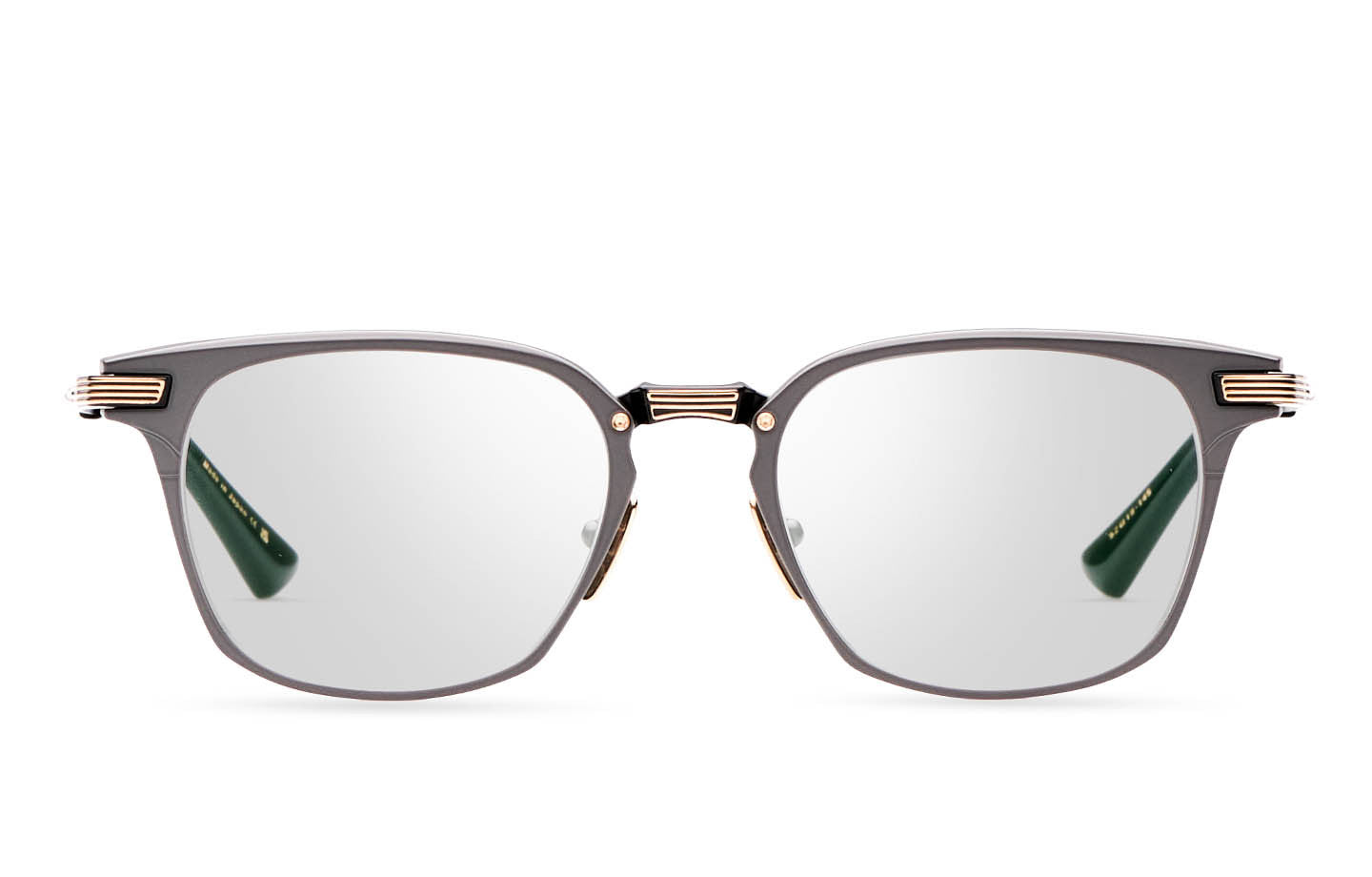 DITA LINRCON Square Eyeglasses in Black Iron / Yellow Gold, front view