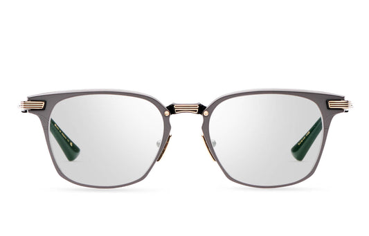DITA LINRCON Square Eyeglasses in Black Iron / Yellow Gold, front view
