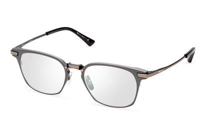 DITA LINRCON Square Eyeglasses in Black Iron / Yellow Gold, angle view