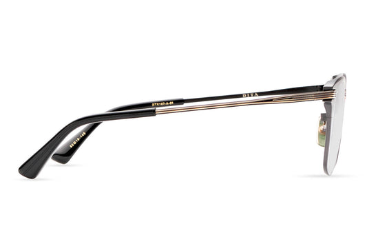 DITA LINRCON Square Eyeglasses in Black Iron / Yellow Gold, side view