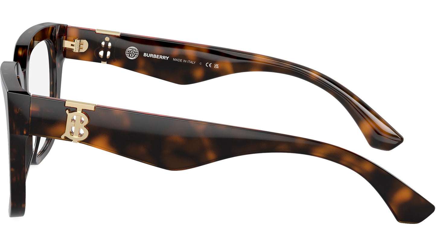 Burberry BE2403 Square Eyeglasses in Dark Havana Frame, angle view