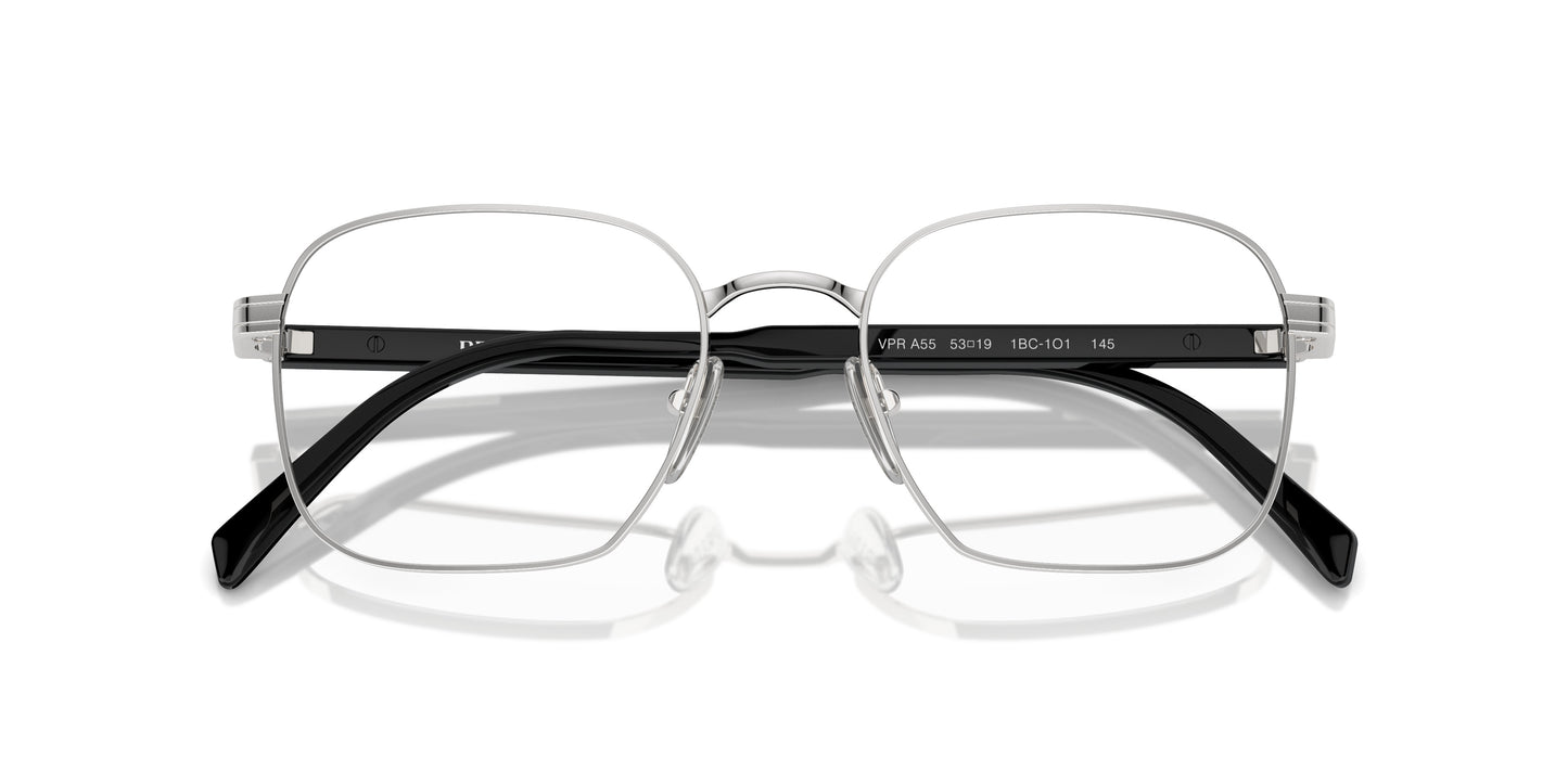 Prada PRA55V Square Eyeglasses in Silver, detail view