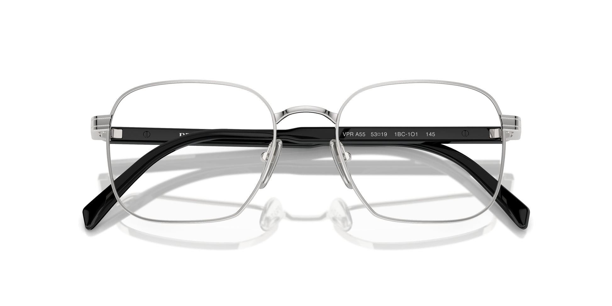Prada PRA55V Square Eyeglasses in Silver, detail view