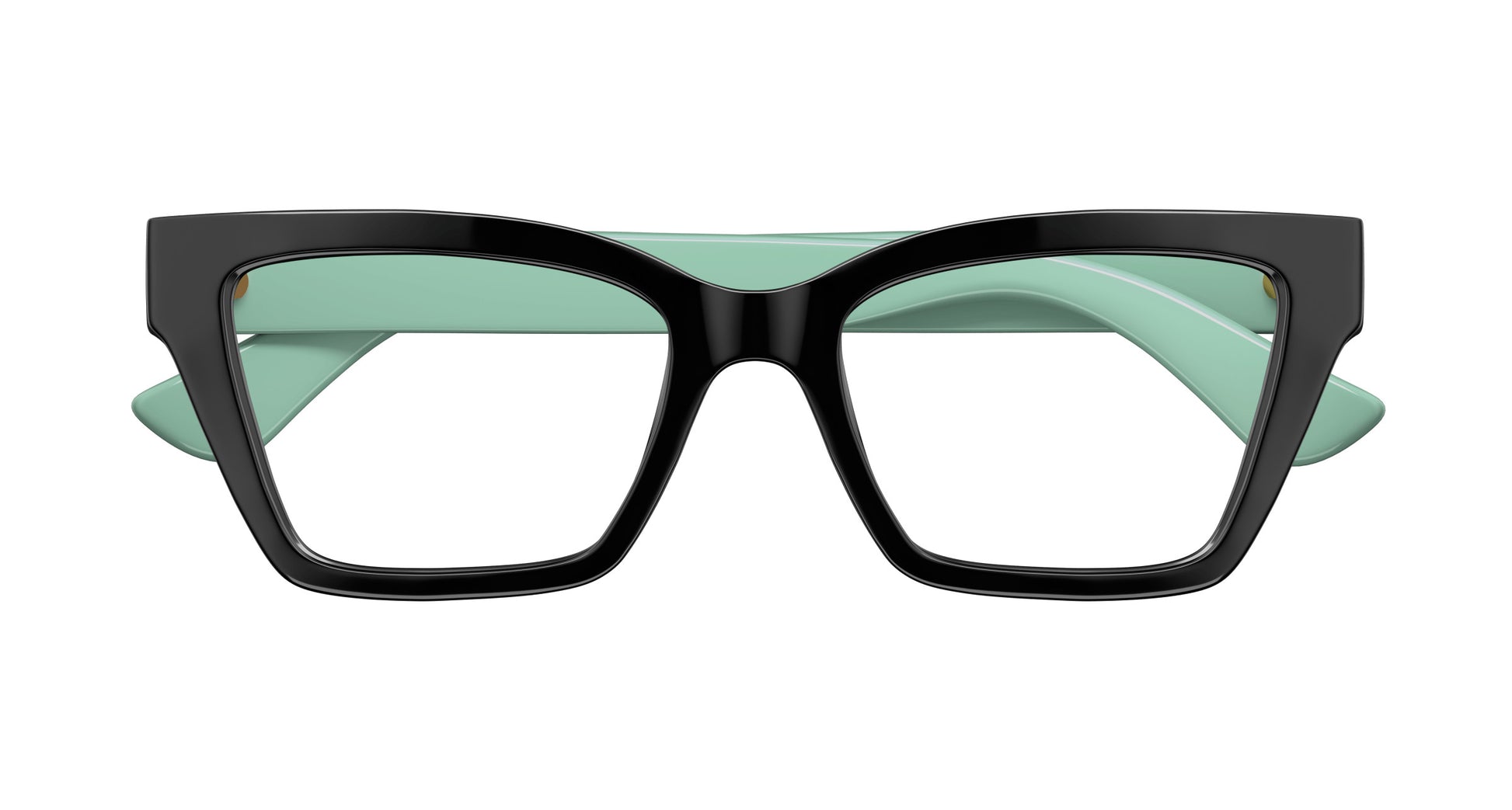 Gucci GG1715O Cat Eye Eyeglasses in Transparent / Black-Green Temples, side view
