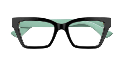 Gucci GG1715O Cat Eye Eyeglasses in Transparent / Black-Green Temples, side view
