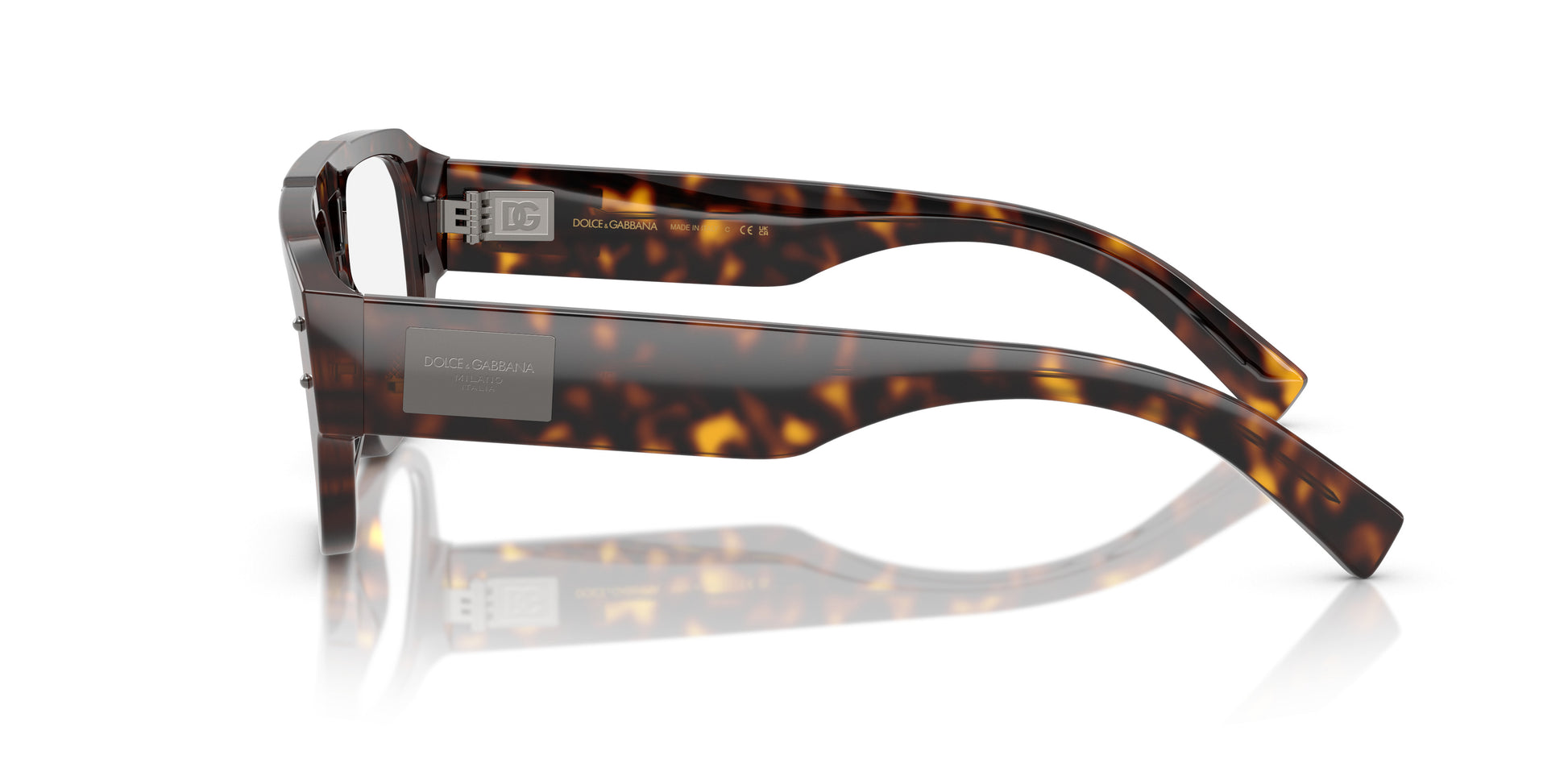 Dolce & Gabbana DG3406 Pilot Eyeglasses in Havana / Tortoise, angle view