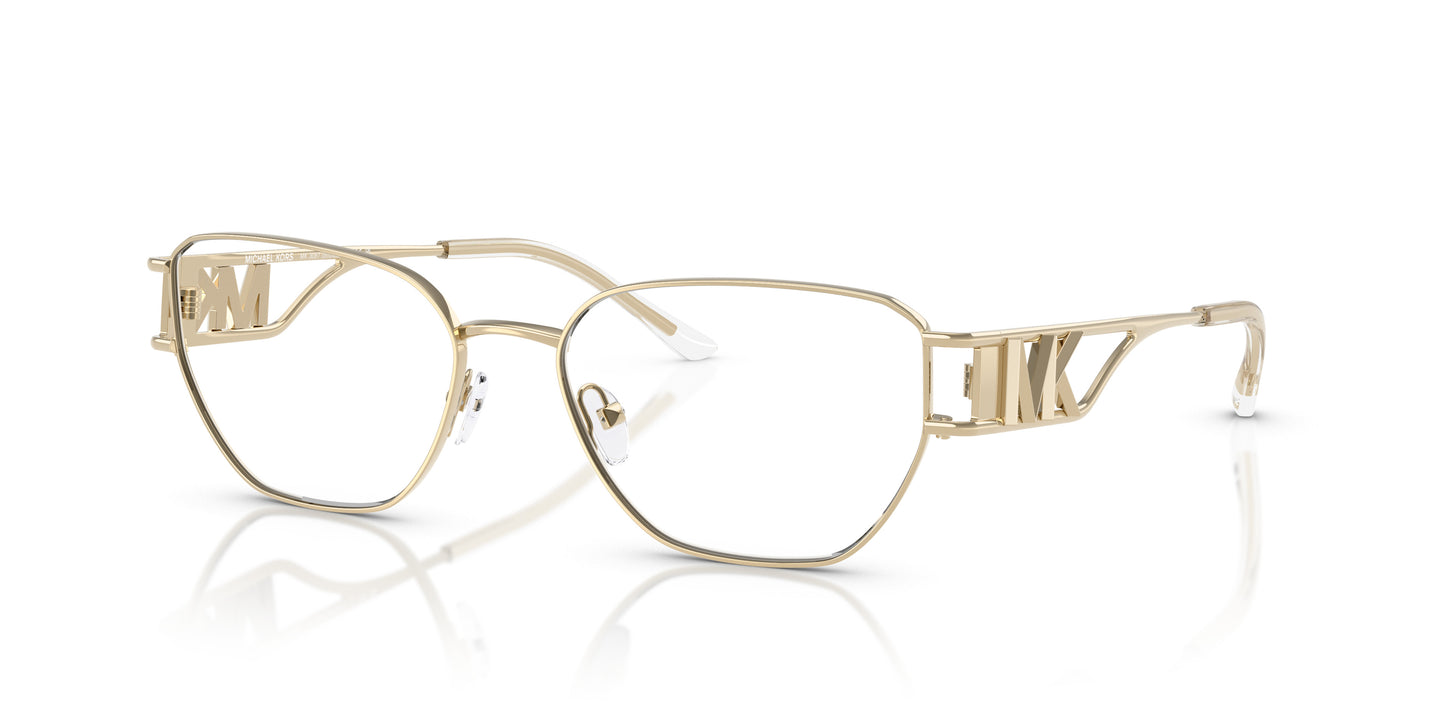 Michael Kors MK3087 Geometric Eyeglasses in Light Gold, front view