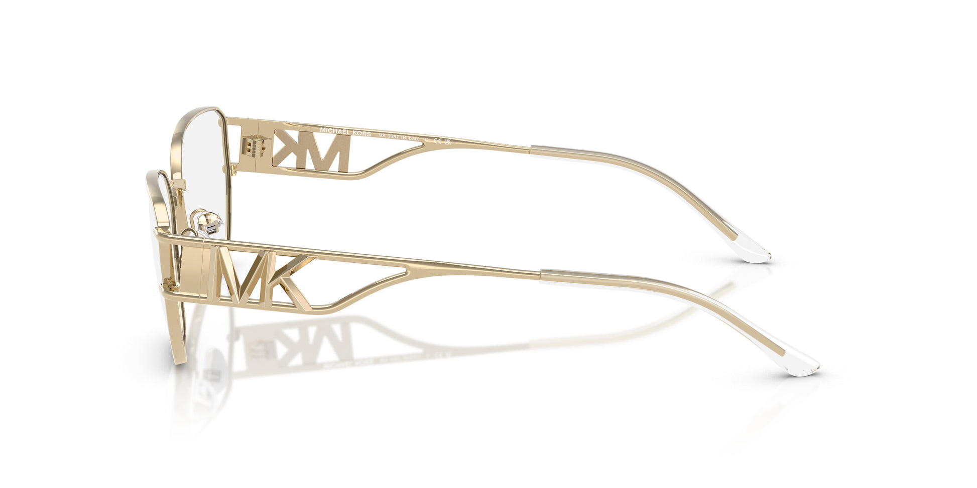 Michael Kors MK3087 Geometric Eyeglasses in Light Gold, side view