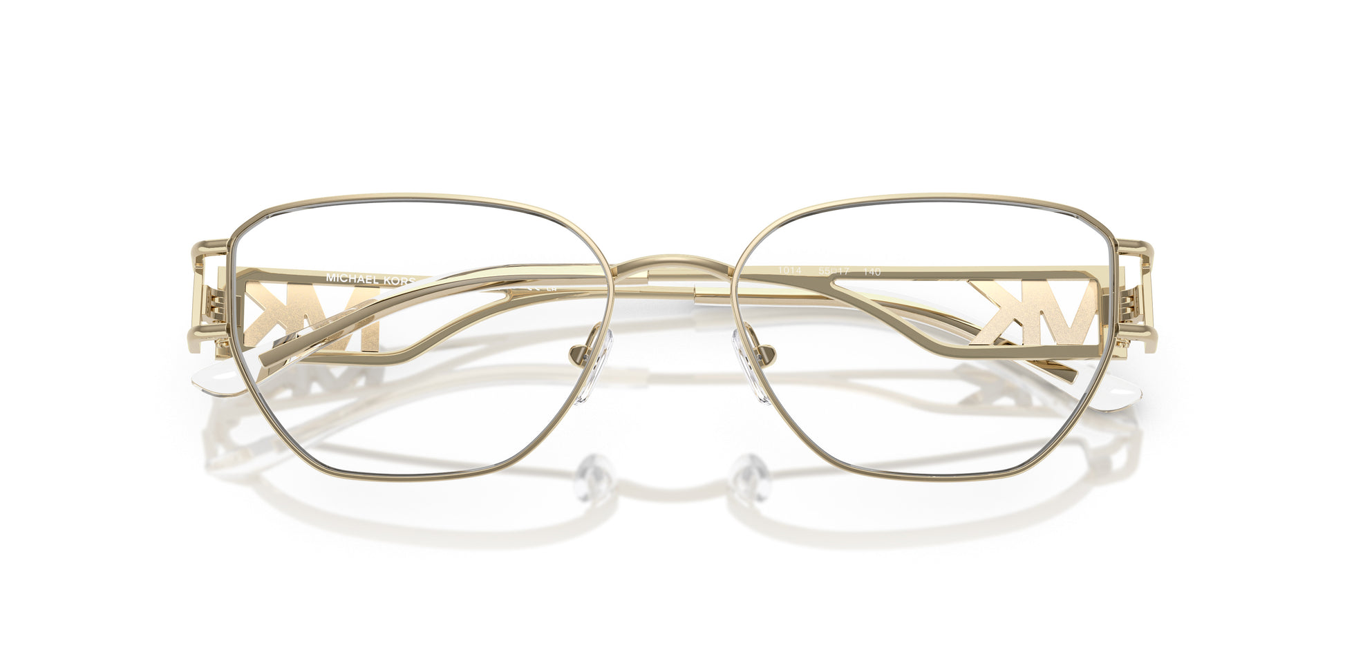 Michael Kors MK3087 Geometric Eyeglasses in Light Gold, detail view
