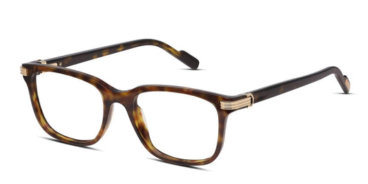 Cartier CT0161O Rectangle Eyeglasses in Clear Lenses With Havana Frame, angle view