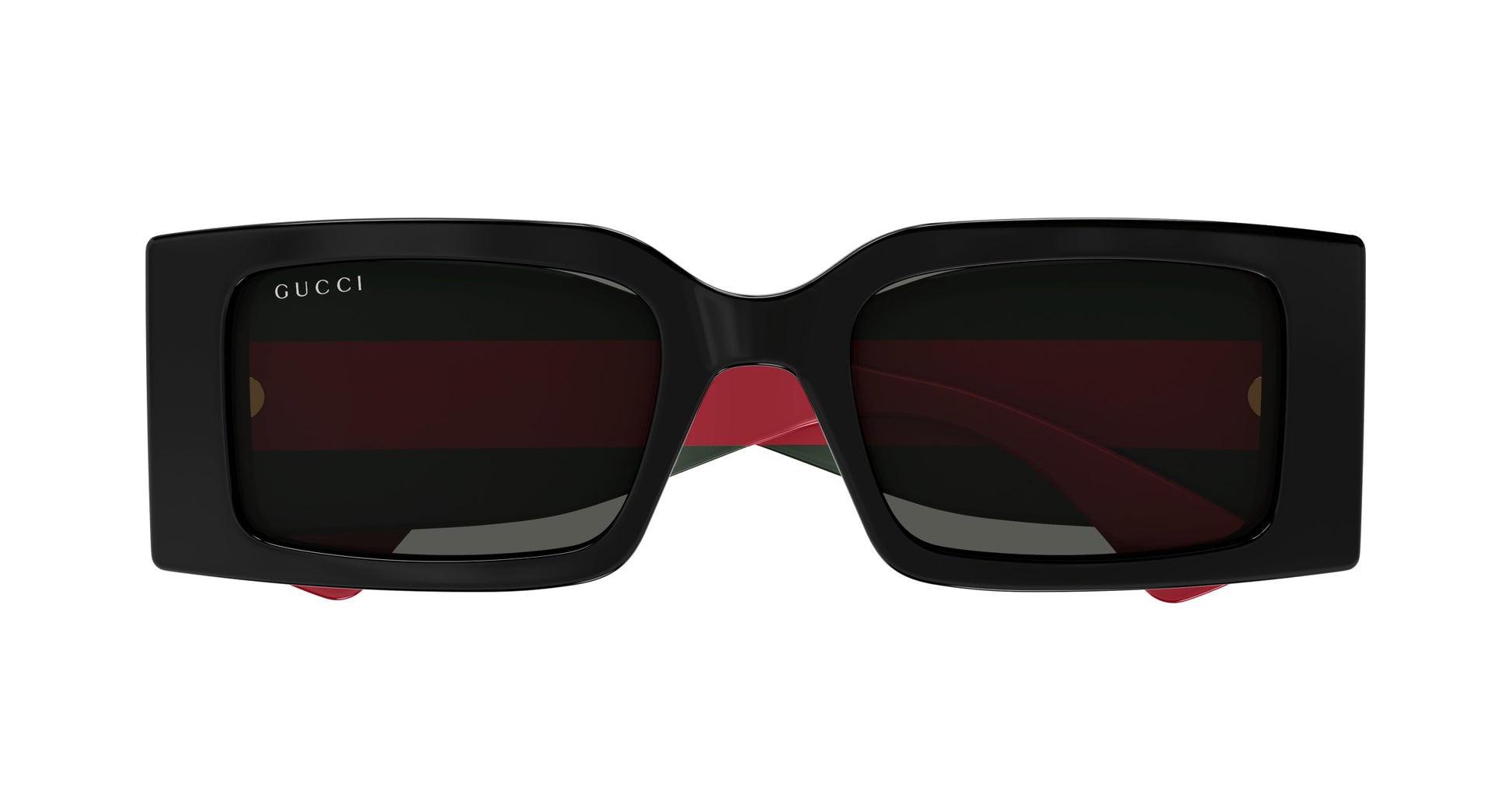 Gucci GG1860S Rectangle Sunglasses in Grey / Black-Green Temples, side view