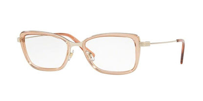 Versace VE1243 Rectangle Eyeglasses in Pale Gold / Brown Transparent, front view
