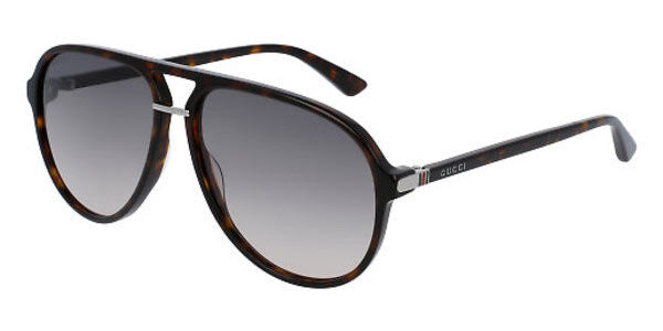 Gucci GG0015S Pilot Sunglasses in Grey/Tortoiseshell, front view