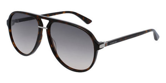 Gucci GG0015S Pilot Sunglasses in Grey/Tortoiseshell, front view